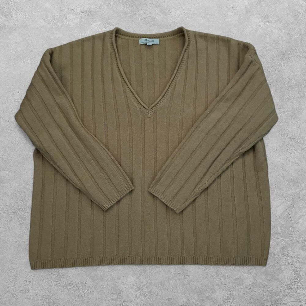 Madewell Womens (Re)sourced Cashmere Rib V-Neck Oversized Sweater S